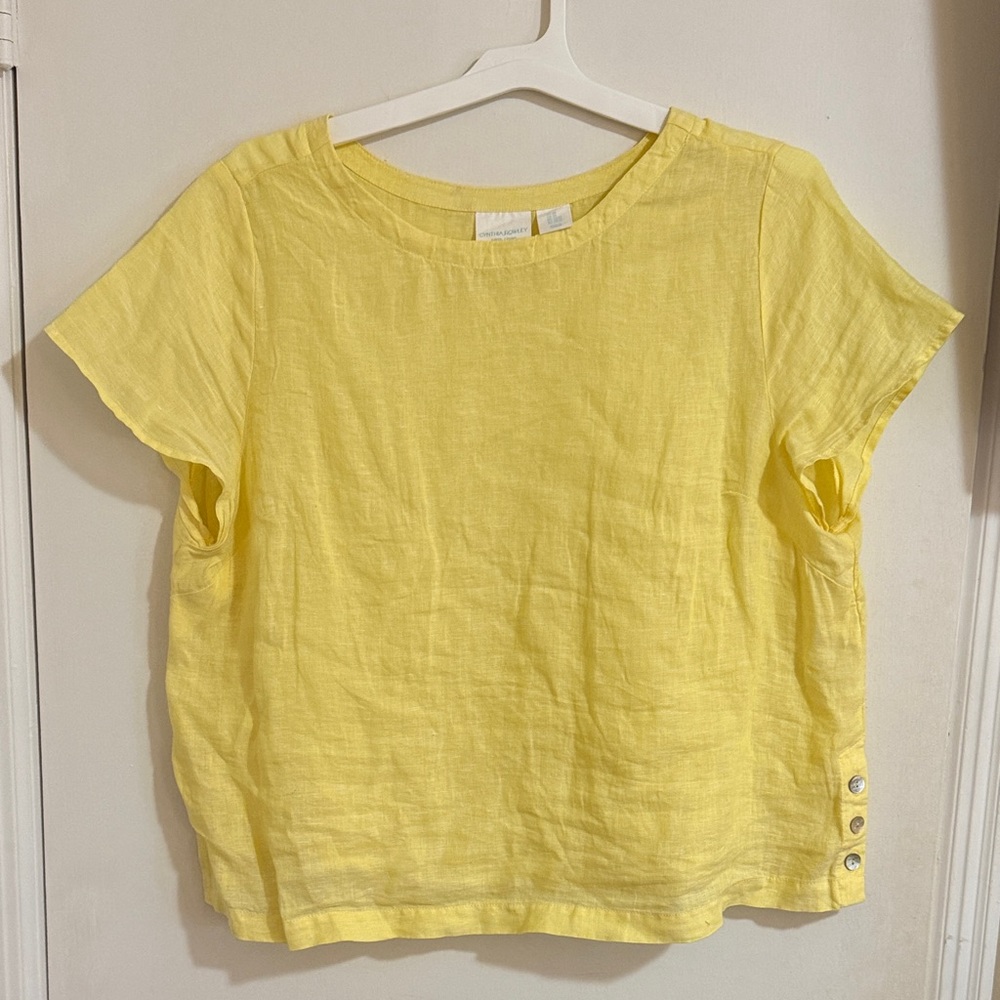 Cynthia Rowley Sunlit Yellow Linen Top